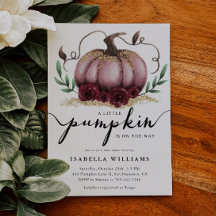 Little Pumpkin Rustic Pink Gold Baby Dusche