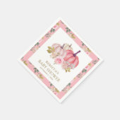 Little Pumpkin Rustic Pink Gold Floral Baby Dusche Serviette (Ecke)