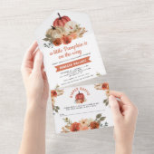 Little Pumpkin Rustic Terracotta Babydusche All In One Einladung (Abreißen)