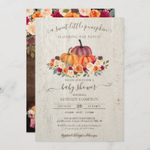 Little Pumpkin Rustic Wood Autumn Baby Dusche