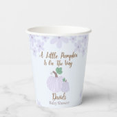 Little Pumpkin Soft Blue Baby Dusche Pappbecher (Rückseite)