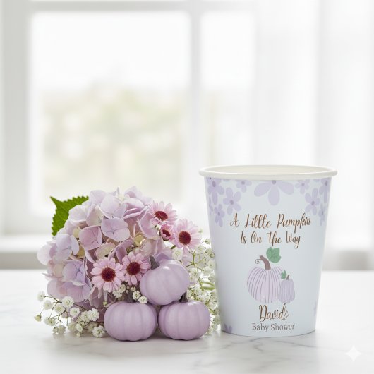 Little Pumpkin Soft Blue Baby Dusche Pappbecher
