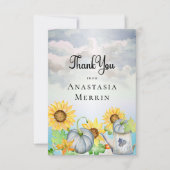 Little Pumpkin | Sonnenblumen Kinderdusche Dankeskarte (Vorderseite)