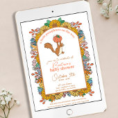 Little Pumpkin Sunflower Squirrel Baby Dusche Einladung