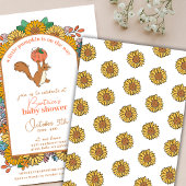Little Pumpkin Sunflower Squirrel Baby Dusche Einladung