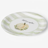 Little Pumpkin Tellers Rustic Fall Baby Dusche Pappteller (Schrägansicht)