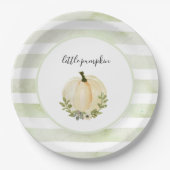 Little Pumpkin Tellers Rustic Fall Baby Dusche Pappteller (Vorderseite)