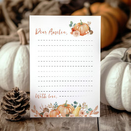 Little Pumpkin Time Capsule Note Card Dankeskarte