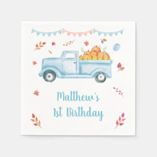 Little Pumpkin Truck Birthday Napkins Serviette