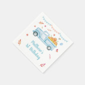 Little Pumpkin Truck Birthday Napkins Serviette (Ecke)