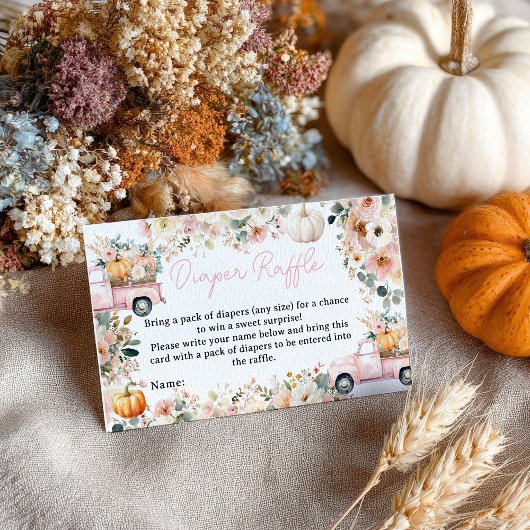 Little Pumpkin Truck Diaper Raffle Baby Dusche Begleitkarte