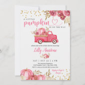 Little Pumpkin Truck Fall Baby Dusche Einladung (Vorderseite)