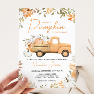 Little Pumpkin Truck Fall Baby Dusche Einladung