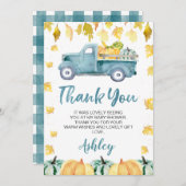 Little Pumpkin Truck Kinderdusche Danke Karte (Vorne/Hinten)