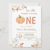 Little Pumpkin Turning One Birthday Einladung (Vorderseite)