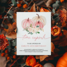 Little Pumpkin Turning One Capsule Sign Poster