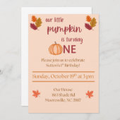 little pumpkin turning one einladung (Vorne/Hinten)