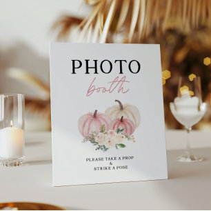 Little Pumpkin Turning One Fotobooth Sign Poster