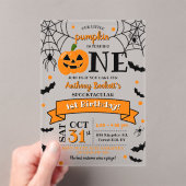 Little Pumpkin Turning One Halloween 1. Geburtstag Acryleinladungen (Insitu (Handheld))
