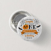 Little Pumpkin Turning One Halloween 1. Geburtstag Button (Vorne & Hinten)
