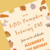 Little Pumpkin Turning One Halloween 1. Geburtstag Einladung