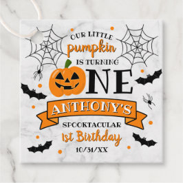 Little Pumpkin Turning One Halloween 1. Geburtstag Geschenkanhänger