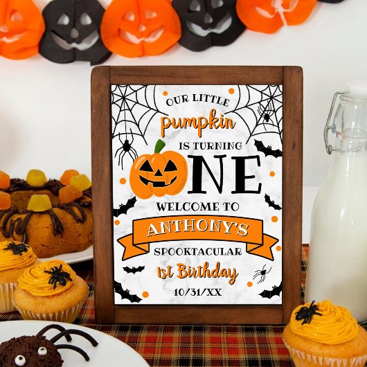 Little Pumpkin Turning One Halloween 1. Geburtstag Poster
