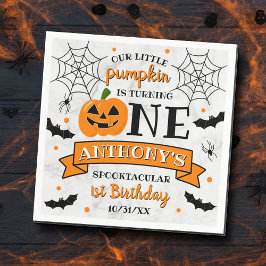 Little Pumpkin Turning One Halloween 1. Geburtstag Serviette