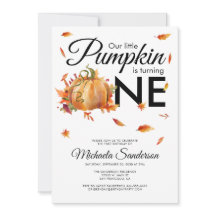 Little Pumpkin Turning One Herbst Birthday