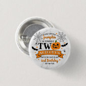 Little Pumpkin Turning Two Halloween 2. Geburtstag Button (Vorne & Hinten)