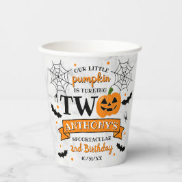 Little Pumpkin Turning Two Halloween 2. Geburtstag Pappbecher