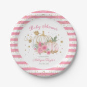 Little Pumpkin Twin Girl Babydusche Pappteller (Vorderseite)