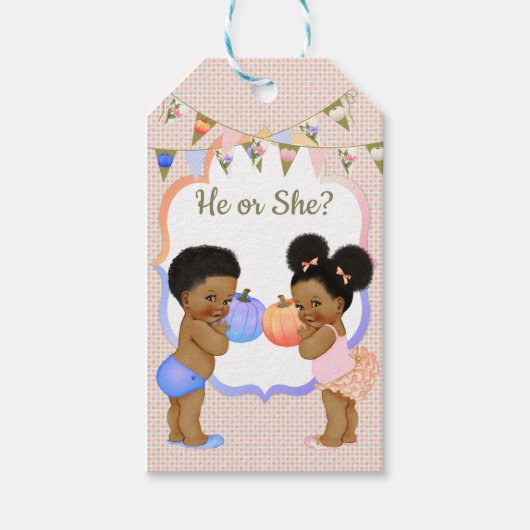 Little Pumpkin Vielen Dank Tag Dark Puffs Geschenkanhänger (Vorderseite)