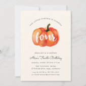 Little Pumpkin Vierte Geburtstagsparty Einladung (Vorderseite)