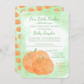 Little Pumpkin Wasserfarbe Halloween Kinderdusche Einladung (Vorne/Hinten)