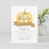 Little Pumpkin | Wasserfarbe | Kinderdusche Einlad Einladung (Stehend Vorderseite)