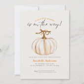 Little Pumpkin Wasserfarbe Neutrale Babydusche Einladung (Vorderseite)