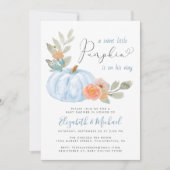 Little Pumpkin Watercolor Baby Boy Couples Dusche Einladung (Vorderseite)