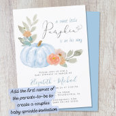 Little Pumpkin Watercolor Baby Boy Sprinkle Einladung