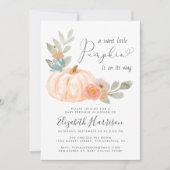Little Pumpkin Watercolor Baby Sprinkle Einladung (Vorderseite)