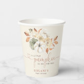 Little Pumpkin Watercolor Floral Baby Dusche Pappbecher (Vorderseite)