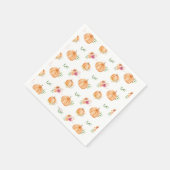 Little Pumpkin Watercolor Floral Baby Dusche Serviette (Ecke)