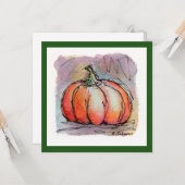 Little Pumpkin Watercolor Grußkarte Karte (Vorderseite/Rückseite Beispiel)