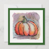 Little Pumpkin Watercolor Grußkarte Karte (Vorderseite)