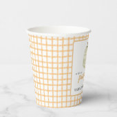 Little Pumpkin Watercolor Kariert Fall Baby Dusche Pappbecher (Rechts)