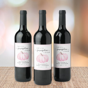 Little Pumpkin Watercolor Kindermädchendusche Weinetikett