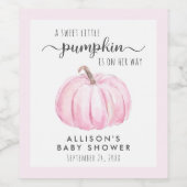 Little Pumpkin Watercolor Kindermädchendusche Weinetikett (Einzelnes Label)