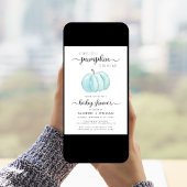 Little Pumpkin Watercolor Paare Baby Boy Dusche Einladung