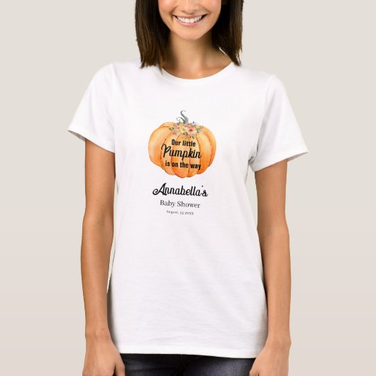 Little Pumpkin Welcome Baby Dusche T-Shirt (Vorderseite)