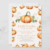 Little Pumpkin Whimsical Baby Shower Einladung (Vorderseite)